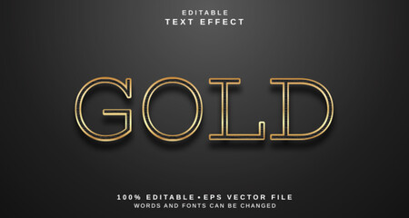 Editable text style effect - Gold text style theme.