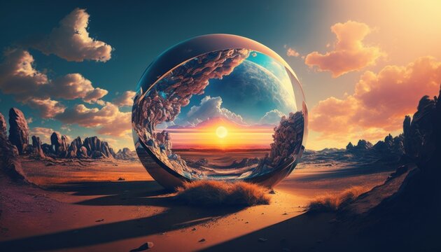 Very beautiful fantastic another world. Fantasy background. AI generated