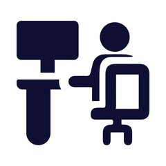 Obraz premium work, office, table, man, computer, office work station icon