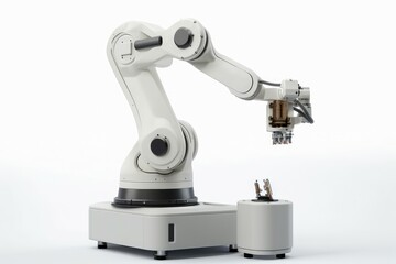 Fototapeta na wymiar Portable robotic arm with station module. AI generated, human enhanced