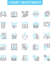 Chart investment vector line icons set. Investment, Chart, Stock, Portfolio, Returns, Market, Analyse illustration outline concept symbols and signs