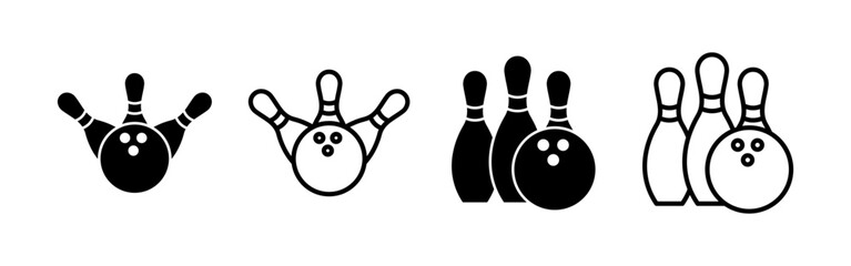 Bowling icon vector for web and mobile app. bowling ball and pin sign and symbol.