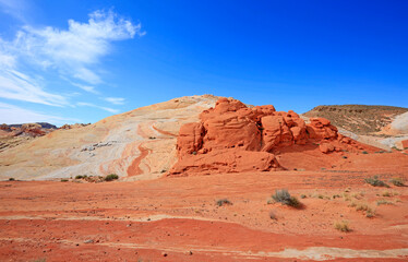 Fototapeta premium White red hill - Valley of Fire State Park, Nevada
