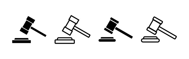 Gavel icon vector for web and mobile app. judge gavel sign and symbol. law icon. auction hammer