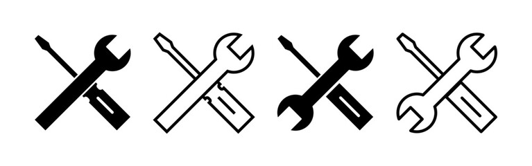 Repair tools icon vector for web and mobile app. tool sign and symbol. setting icon. Wrench and screwdriver. Service