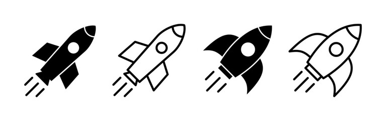 Rocket icon vector for web and mobile app. Startup sign and symbol. rocket launcher icon