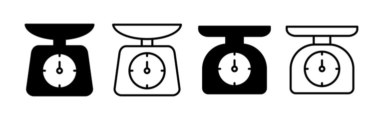 Scales icon vector for web and mobile app. Weight scale sign and symbol