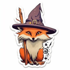 Magical witch fox sticker