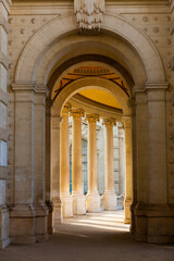 Columns and architectural details of Palais Longchamp in Marseille, France