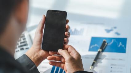 Investor increases revenue share small business stock market report and financial dashboard with key performance indicators (KPI) finance chart of business intelligence (BI)