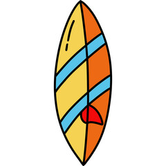 surf board doodle , summer icon