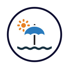 sun, umbrella, sunny, summer day icon