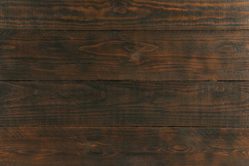 Texture of dark wooden surface as background, closeup