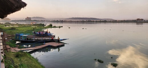 beutiful skyline with Niger river in Bamako