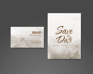 Wedding invitation with abstract watercolor background