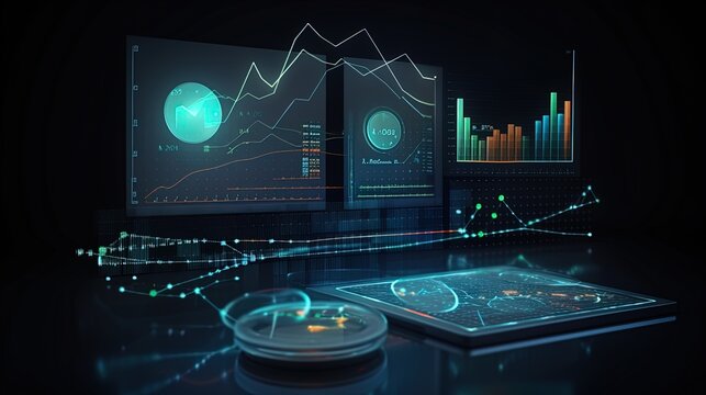 Data-Driven Insights: Visualizing the Power of Analytics in Business and Technology in 8K created with generative ai technology