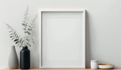 White frame with some plants