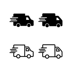 Delivery truck icon vector illustration. Delivery truck sign and symbol. Shipping fast delivery icon