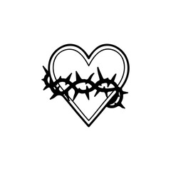 Obraz na płótnie Canvas vector illustration of a heart with thorns