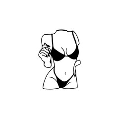 vector illustration of a female body wearing a bikini