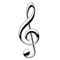 Simple silver treble clef mark