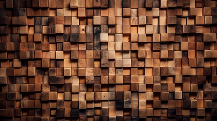 Natural wooden background. Wood blocks. Wall