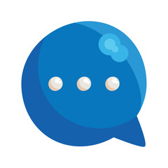 blue speech bubble message