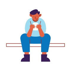 man using smartphone