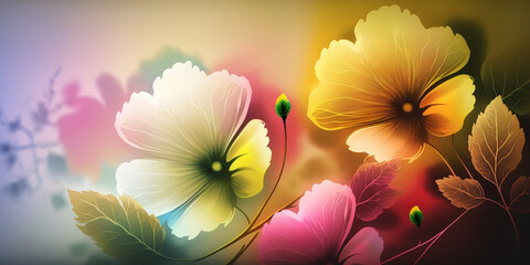 Beautiful flowers wallpaper graphic design.