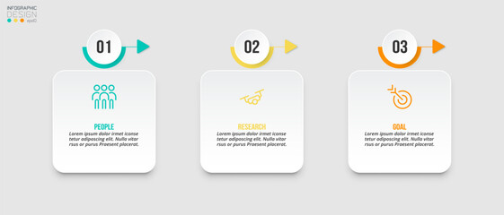 Infographic template business concept with step.
