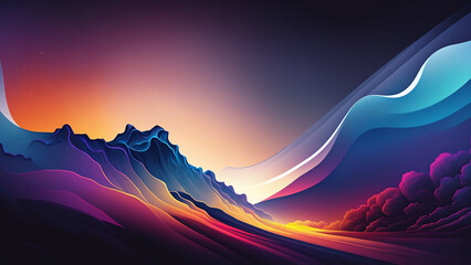 colored hills, fantasy view Background / Backdrop / Wallpaper / Home screen / Lock screen / Desktop Background, generative, ai