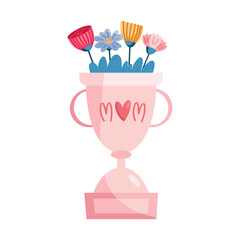 heart in mom trophy with flowers