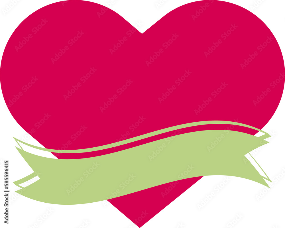 Wall mural a flag label with a writeable title on the heart