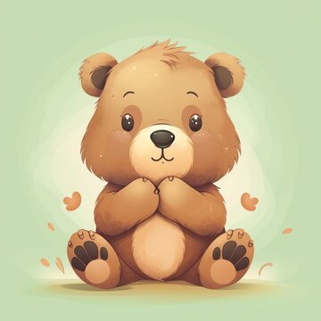 Cute bear, Generative AI.