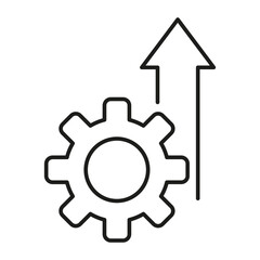 Arrow gear icon. Tech Symbol. Vector illustration.