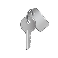 silver key. House key. Silver keys. 3d home icon. Vector illustration.