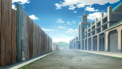 Anime background landscape wallpaper old village, old city, old street, isekai, unreal