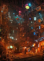 cyberpunk cityscape
