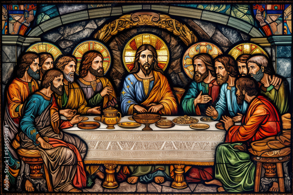 Canvas Prints last supper jesus christ disciples betrayal , generative ai