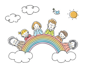 虹と家族
