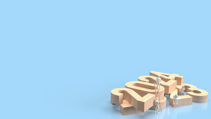 Wood number 2023 and 2024 for Business concept 3d rendering
