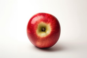 ripe red apple with a white background. Generative AI