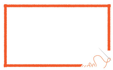 赤枠刺繍フレーム