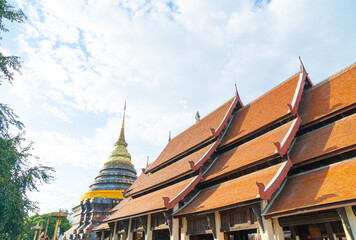 beautiful architecture at Pra That Lampang Luang in Thailand