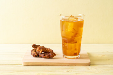 Delicious sweet drink tamarind juice and ice cube