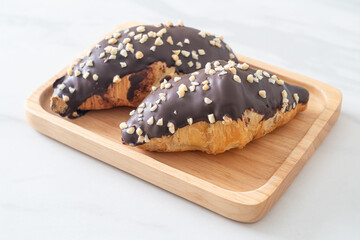 croissant with chocolate and nutty