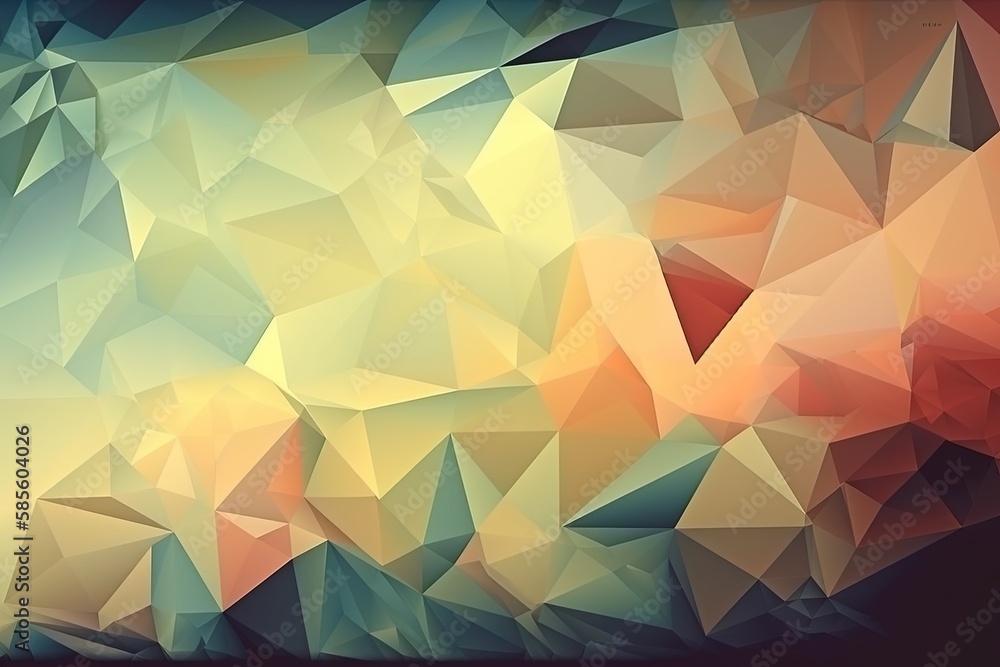 Poster vibrant abstract background filled with overlapping triangles. generative ai