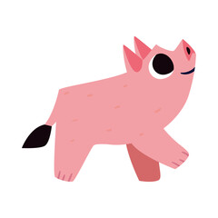 flat cute pig