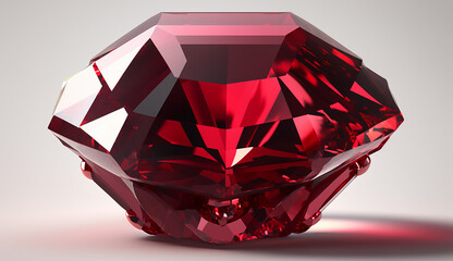 Ruby isolated on white background, 3d Generative AI