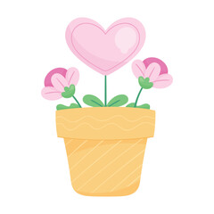 houseplant heart in pot